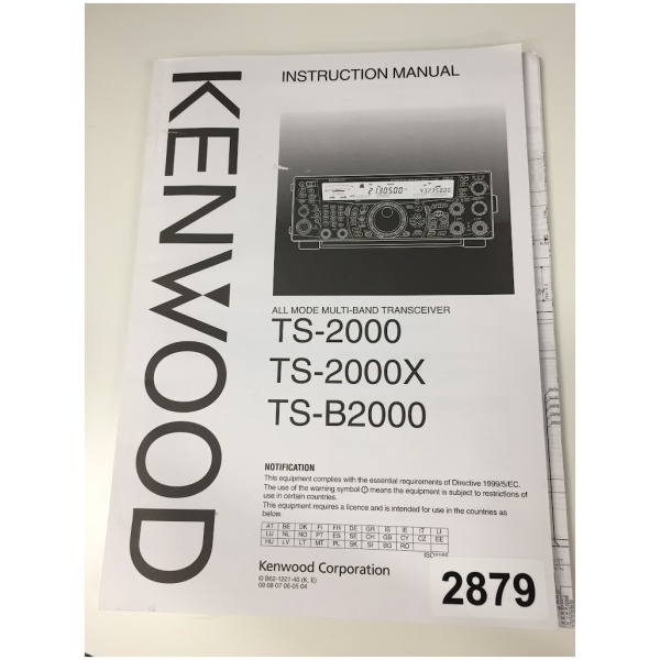 Kenwood Instruction Manual TS-2000, TS-2000X, TS-B2000