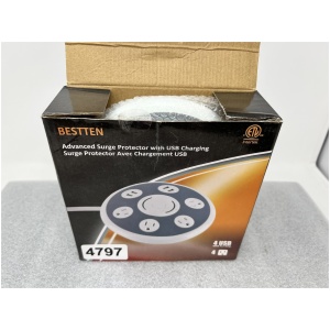 BESTTEN 1800J Surge Protector, 4 Outlet Power Strip with 4 USB Charging Ports (4.2A Totally)