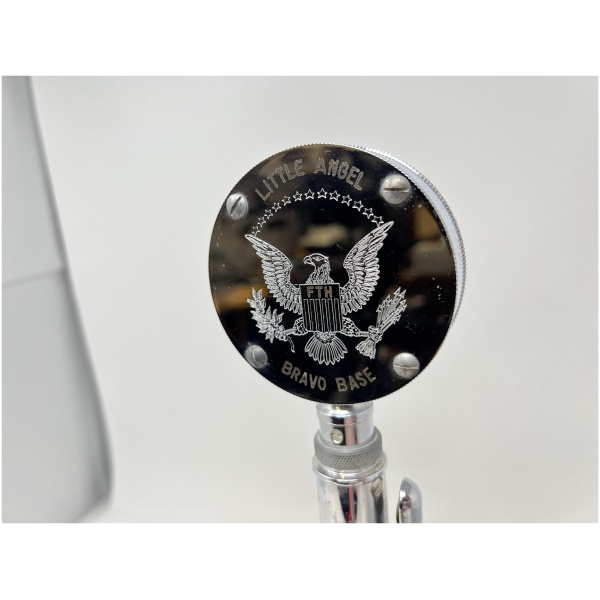 Astatic Silver Eagle Desktop Microphone With "Little Angel FTH Bravo Base" Engraved - Image 3