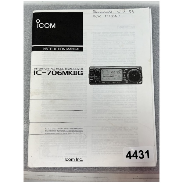 IC-706MKIIG Instruction Manual