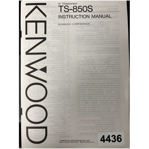 Kenwood TS-850S Instruction Manual