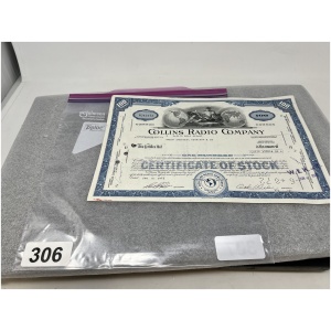 1972 Collins Radio Company Certificate of Stock