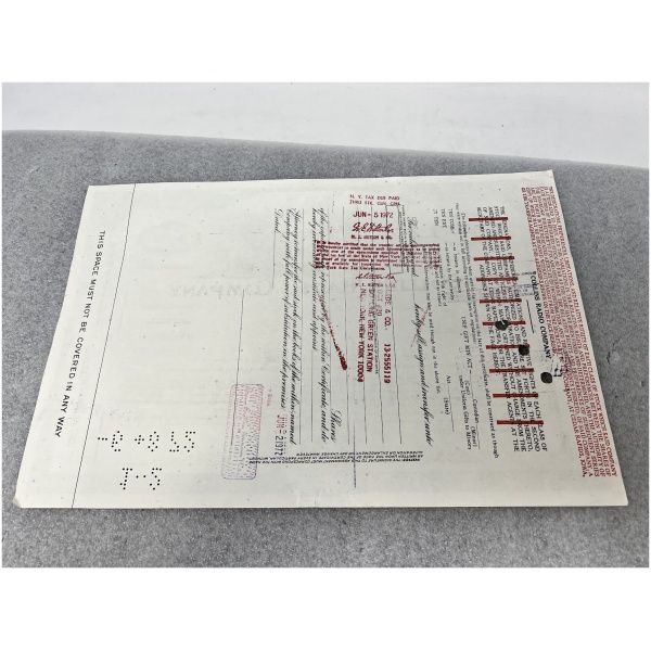 1972 Collins Radio Company Certificate of Stock - Image 2
