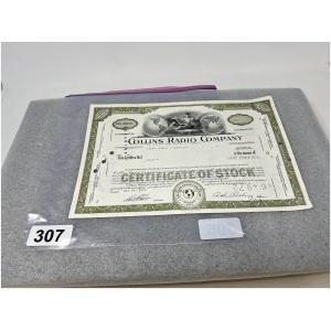 1972 Collins Radio Company Certificate of Stock