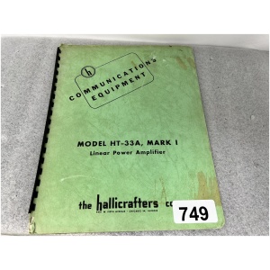 Hallicrafters HT-33A MARK 1 Operating & Service Instructions