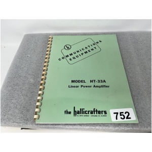 Hallicrafters HT-33A "Linear Power Amplifier" Operating & Service Instructions