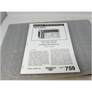 The National NC-300 Radio Receiver Instruction Book