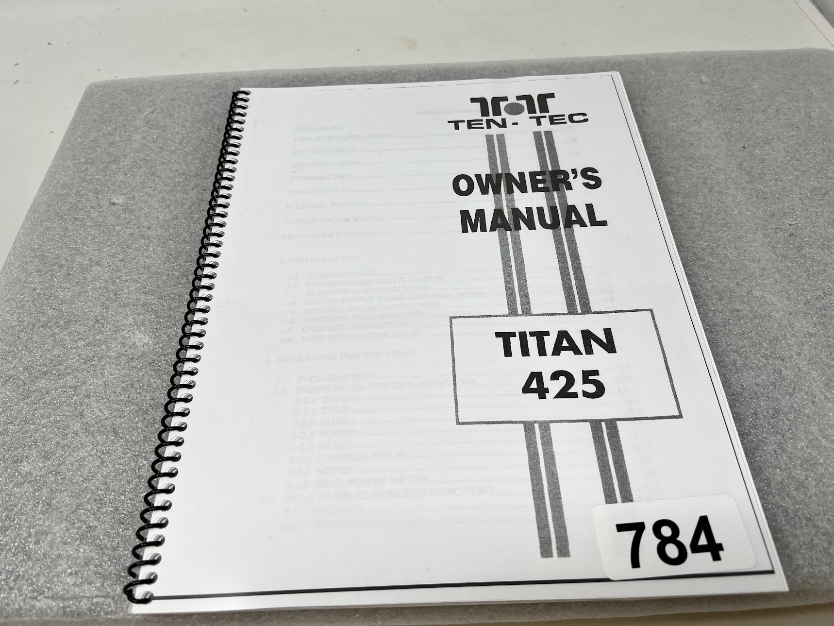 TenTec Titan 425 Owners Manual