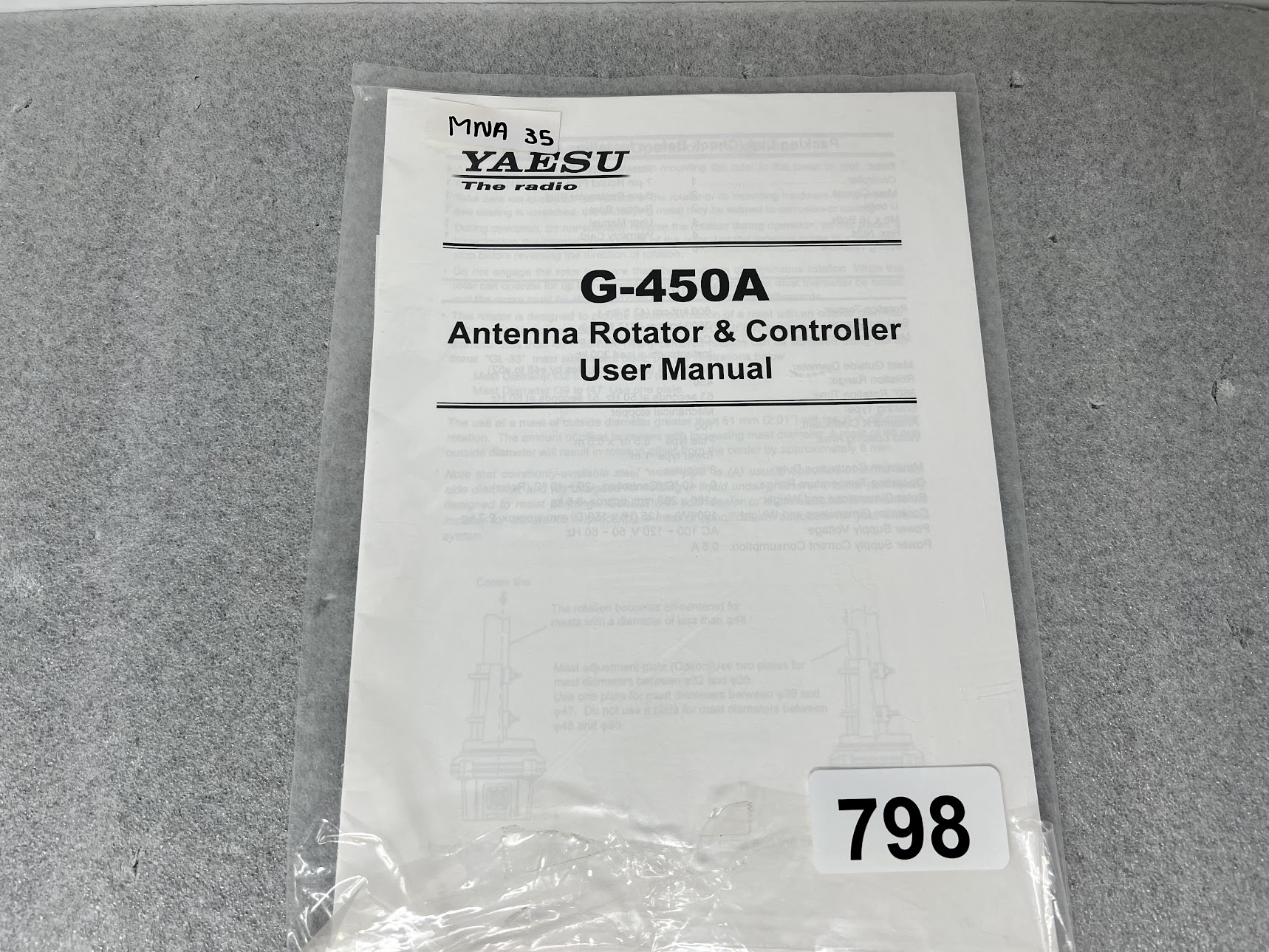 YAESU G-450A Antenna Rotator & Controller User Manual