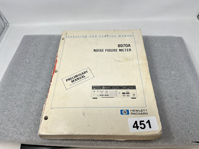 HP Preliminary Manual for 8970A Noise Figure Meter