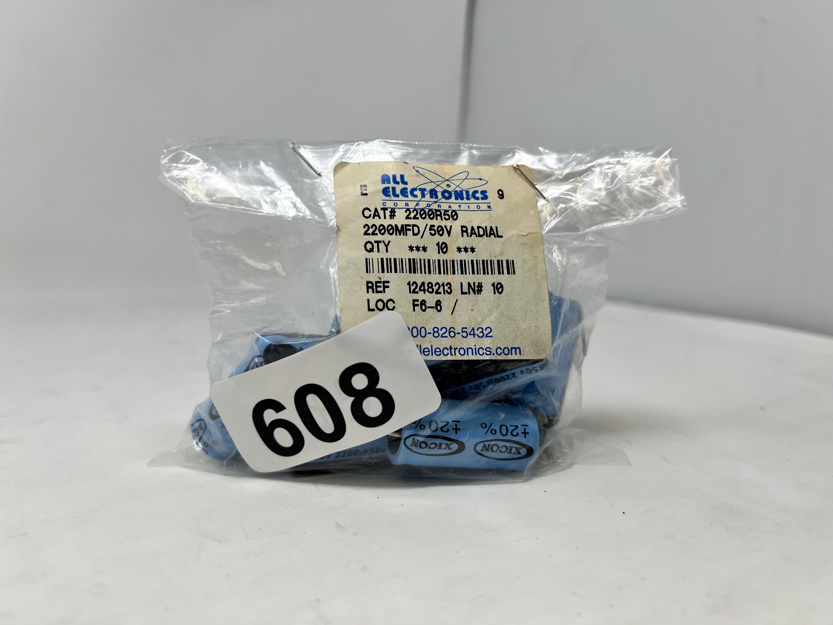 All Electronics Corp. 2200R50 "2200MFD/50V Radial Capacitors *QTY10*