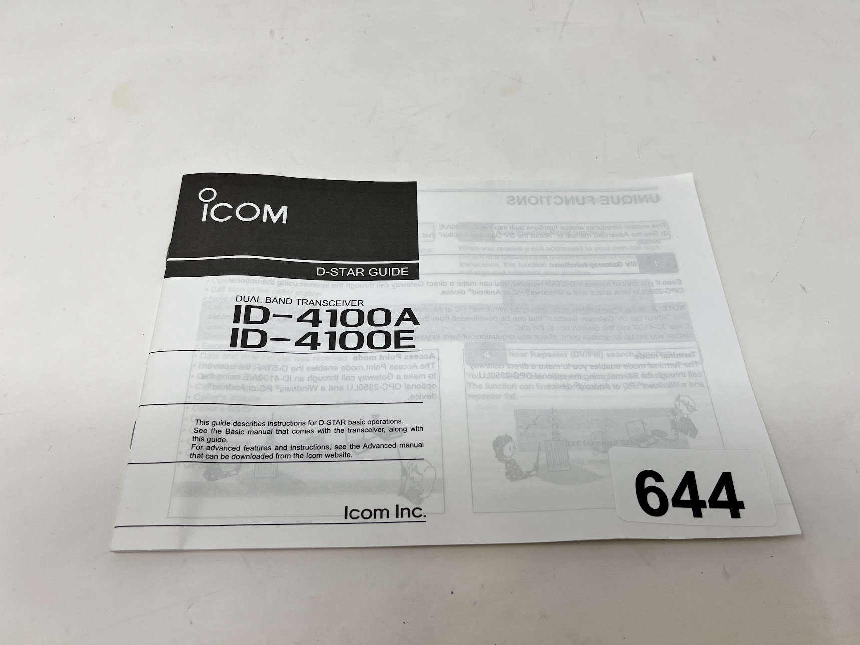 ICOM ID-4100A , ID-4100E Dual Band Receiver D-Star Guide