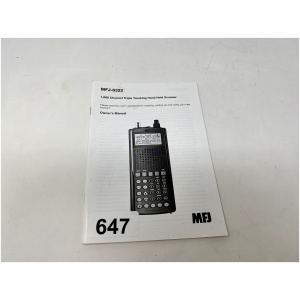 MFJ-8322 Hand Held Scanner Owners Manual