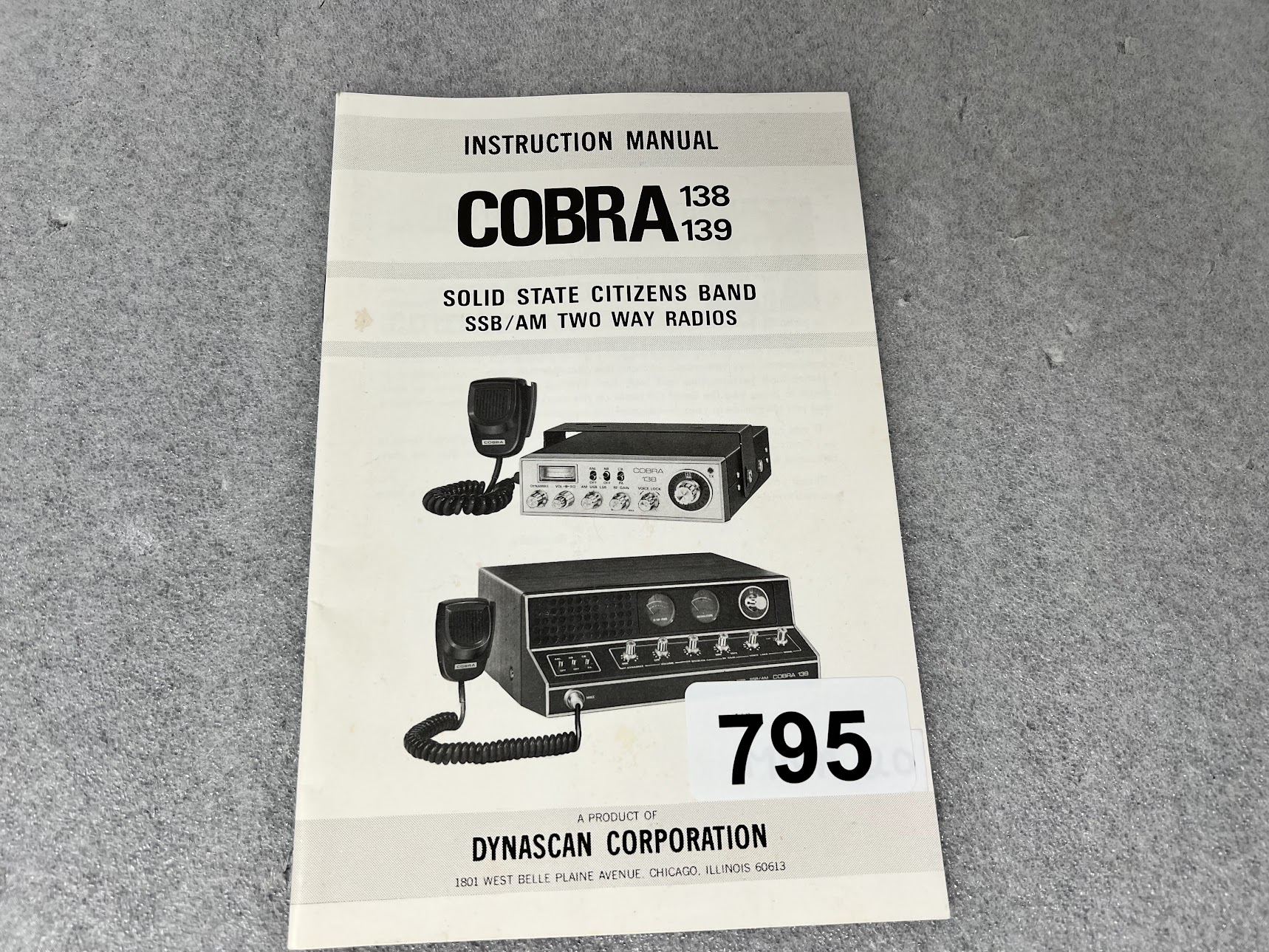 DYNASCAN Instruction Manual for COBRA 138/139