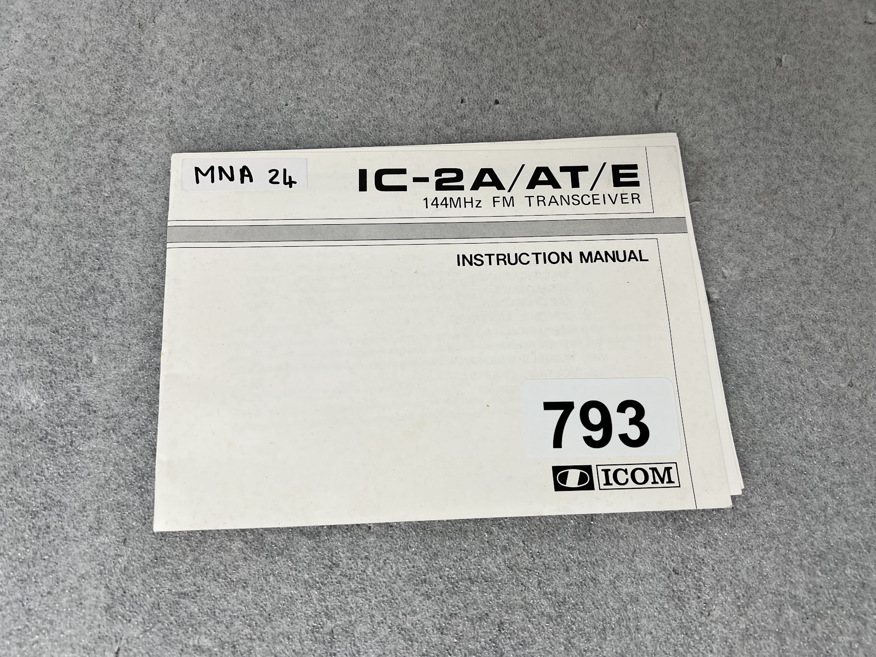 ICOM IC-2A/AT/E Instruction Manual