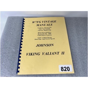 E.F Johnson Vintage Manual for Viking Valiant II