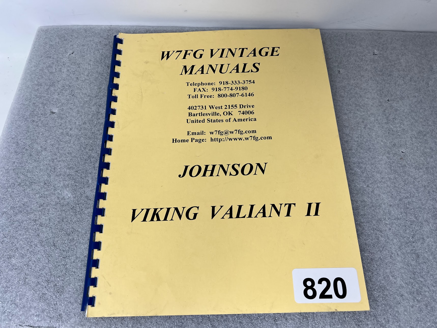E.F Johnson Vintage Manual for Viking Valiant II