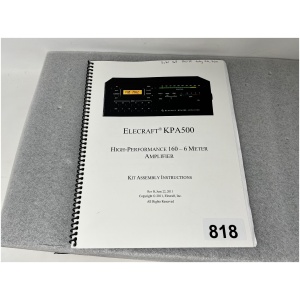 Elecraft KPA500 High-Performance 160-6 Meter Amplifier Kit Assembly Instructions