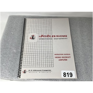 E.F Johnson Instruction Manual for Viking Kilowatt Amplifier