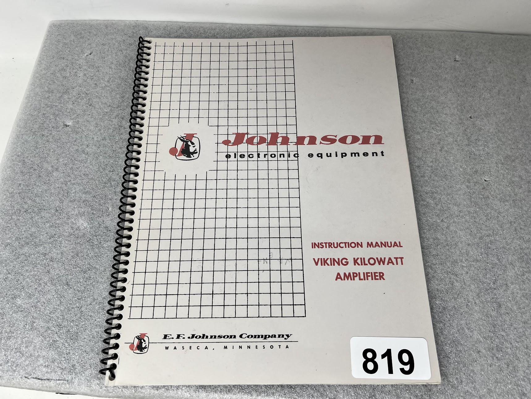 E.F Johnson Instruction Manual for Viking Kilowatt Amplifier