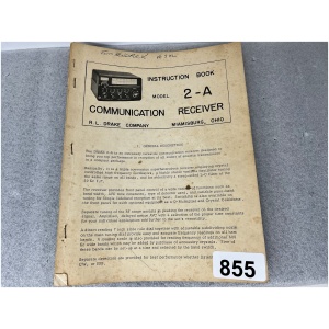 DRAKE Instruction Book for 2-A Communication Receiver