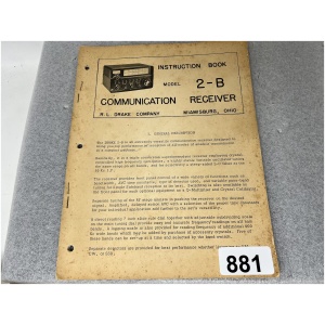 DRAKE Instruction Book for 2-B Communication Receiver
