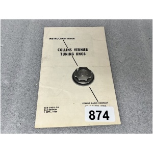 Collins Vernier Tuning Knob Instruction Book