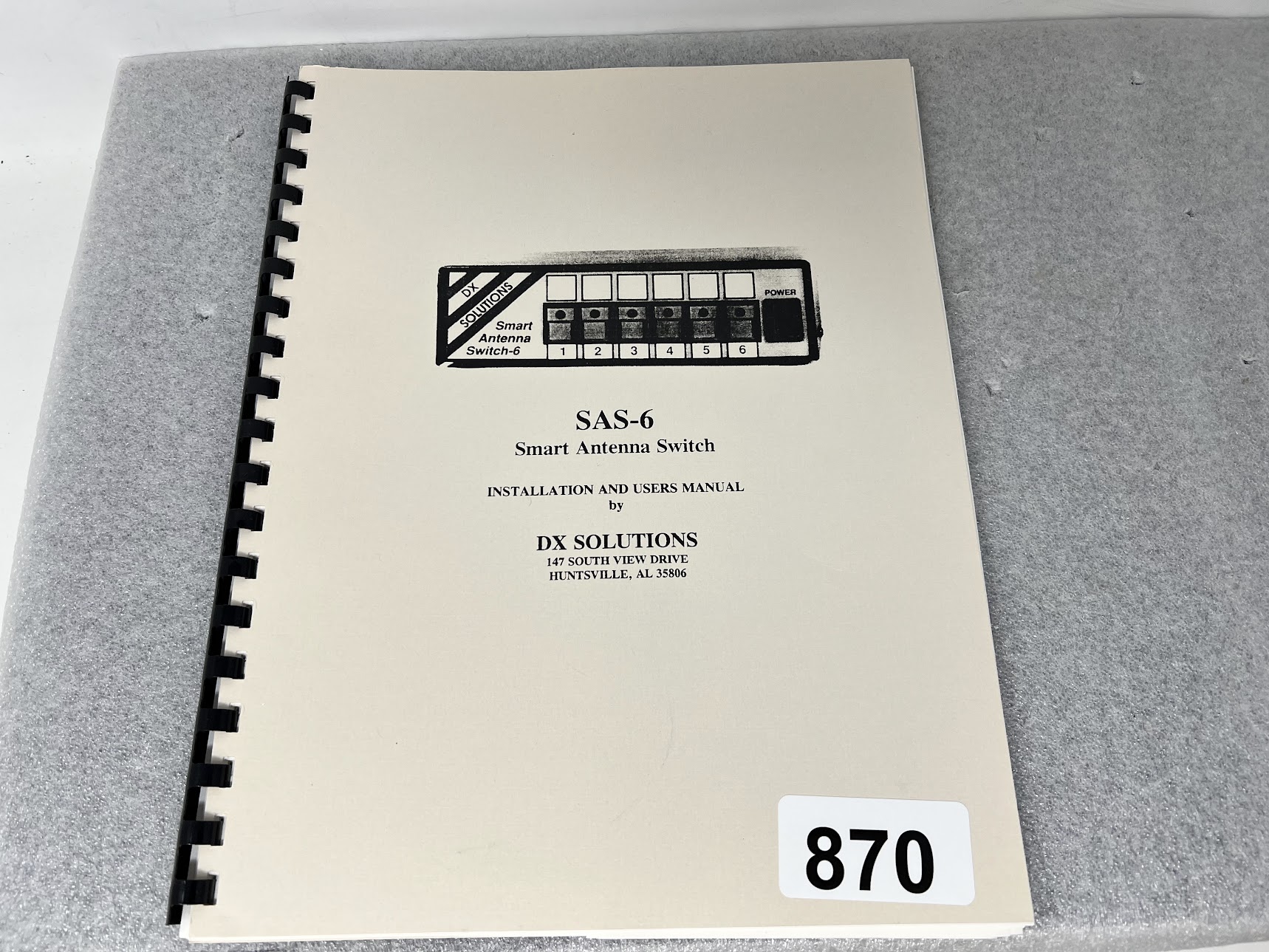 DX Solutions SAS-6 Smart Antenna Switch Installation & User Manual
