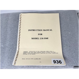 Instruction Manual for LM-354E