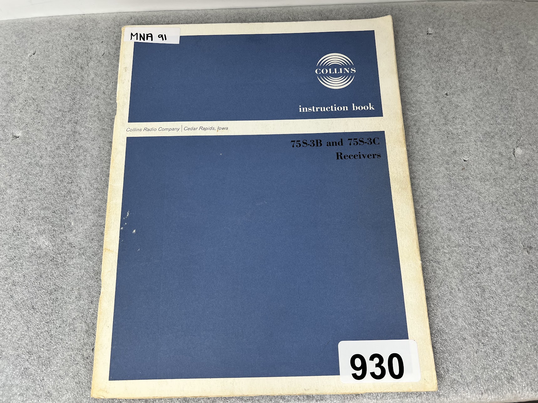 COLLINS 75S-3B & 75S-3C Receivers Instruction Book