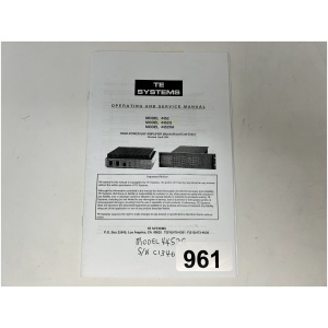 The Systems : Model 4452, 4452G, 4452RA Operating & Service Manual