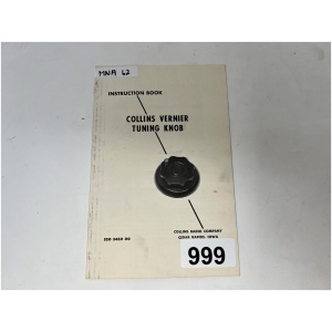 COLLINS Vernier Tuning Knob Instruction Book
