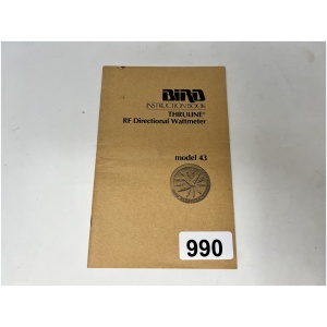 BIRD Instruction Book - Thruline RF Directional Wattmeter Model 43