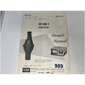 CDE HAM II Rotor System Owners Manual