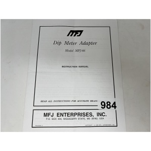 MFJ-66 Dip Meter Adapter - Instruction Manual