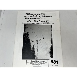 SteppIR Antenna Systems 40m-30m Dipole Kit Instruction Manual
