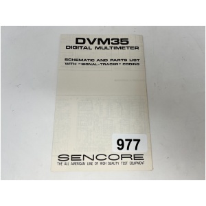 Sencore DVM35 Digital Multimeter Schematic and Parts List with "Signal-Tracer" Coding
