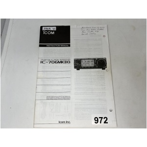 ICOM Instruction Manual for IC-706MKIIG All Mode Transceiver