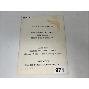 Instruction Booklet VHF Coaxial Antenna Type FA-5441