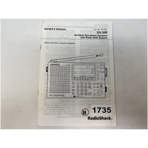 RadioShack Owners Manual for DX-398 All-Band Shortwave Receiver with Radio Data System