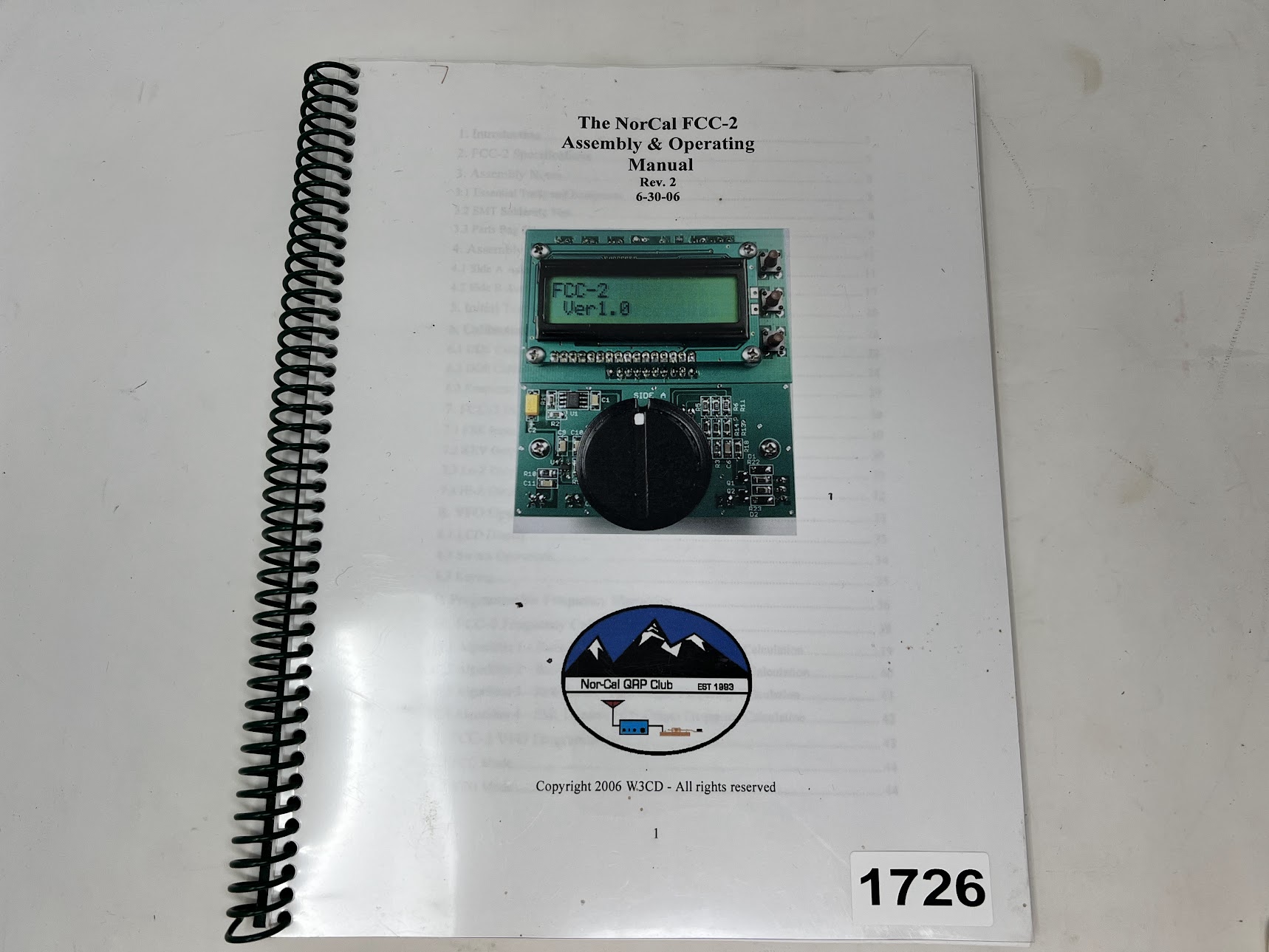 The NorCal FCC-2 Assembly & Operating Manual