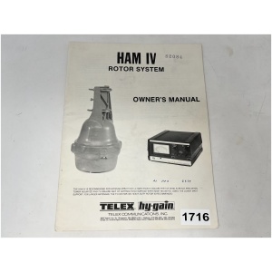 HY-GAIN TELEX HAM IV Rotor System - Owners Manual