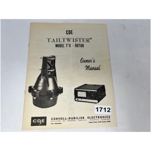 HY-GAIN TELEX Tailtwister T2X Rotor : Owners Manual