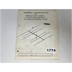 Assembly Instructions for Mosley Six Element Tri-Band Beam Antenna "TA-36"
