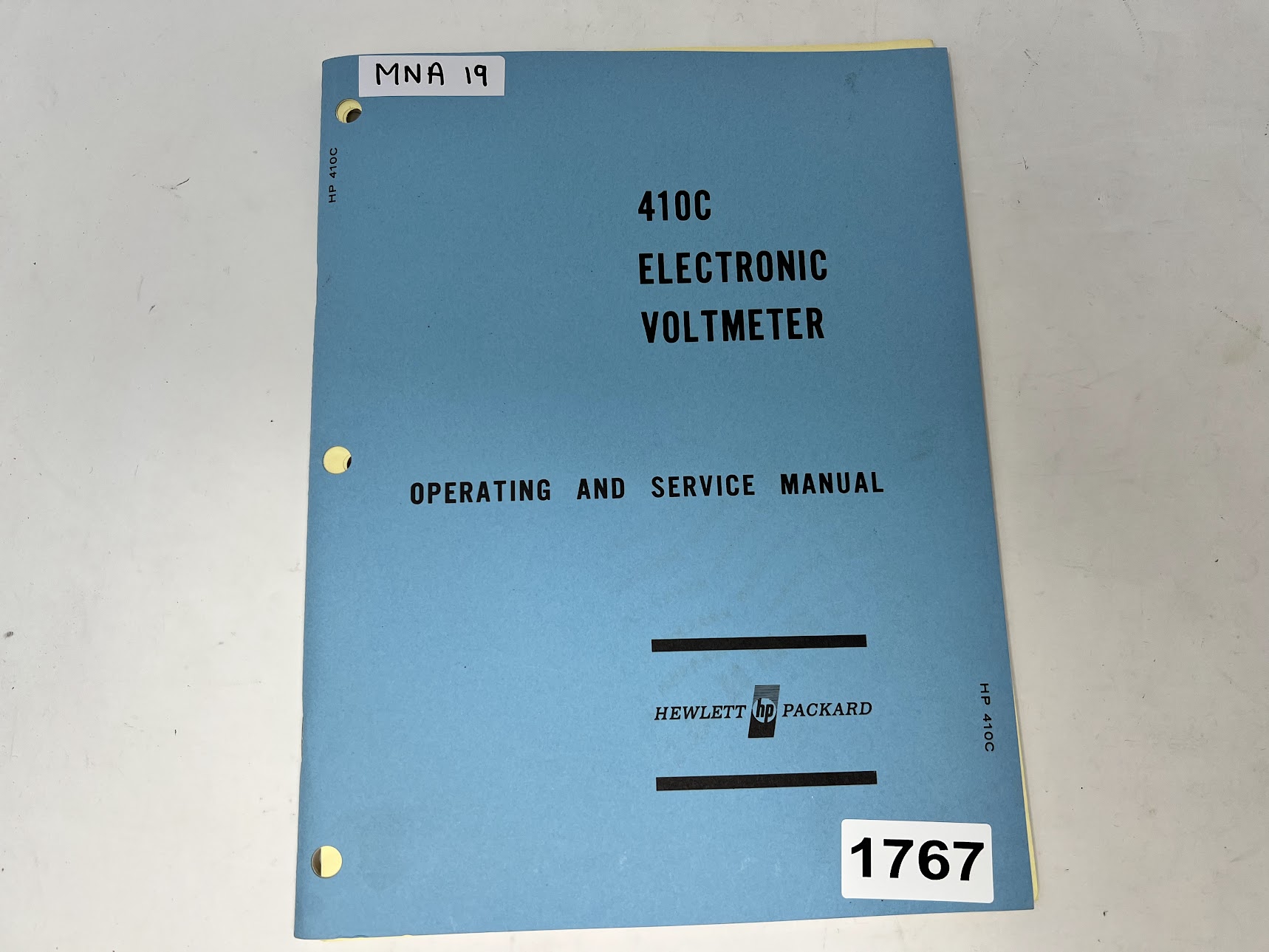 HEWLETT PACKARD 410C Electronic Voltmeter - Operating and Service Manual