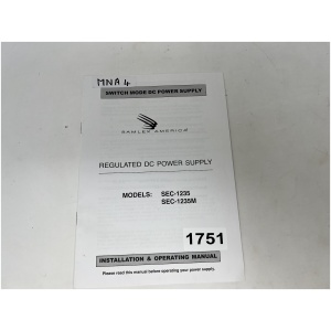 Samlex America SEC-1235 & SEC-1235M Regulated Power Supply : Installation & Operation