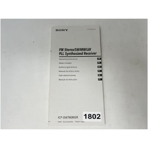 SONY FM Stereo PLL Synthesized Receiver - ICF-SW7600GR