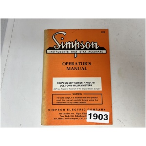 Simpson Instruments That Stay Accurate - Operators Manual