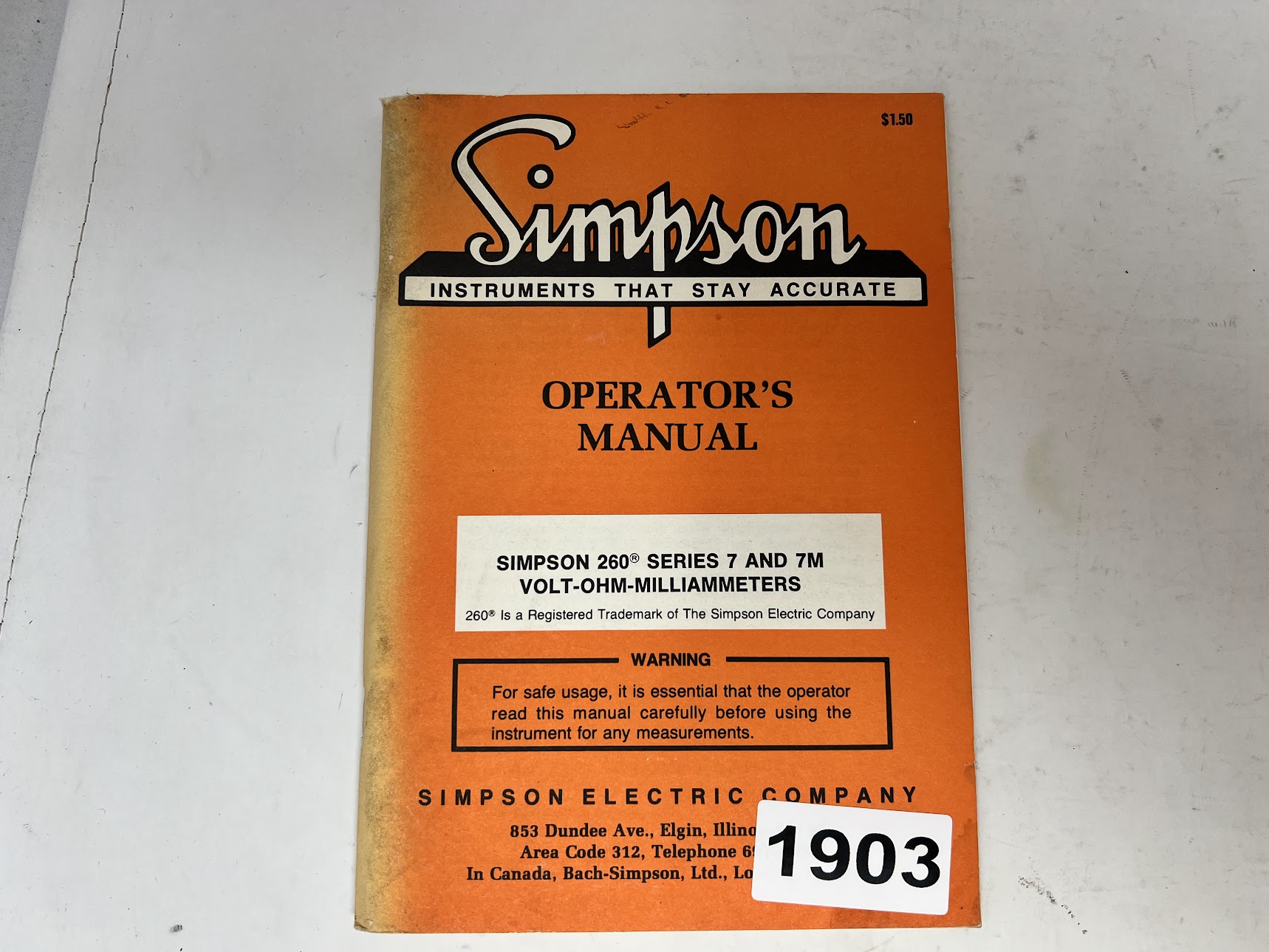 Simpson Instruments That Stay Accurate - Operators Manual
