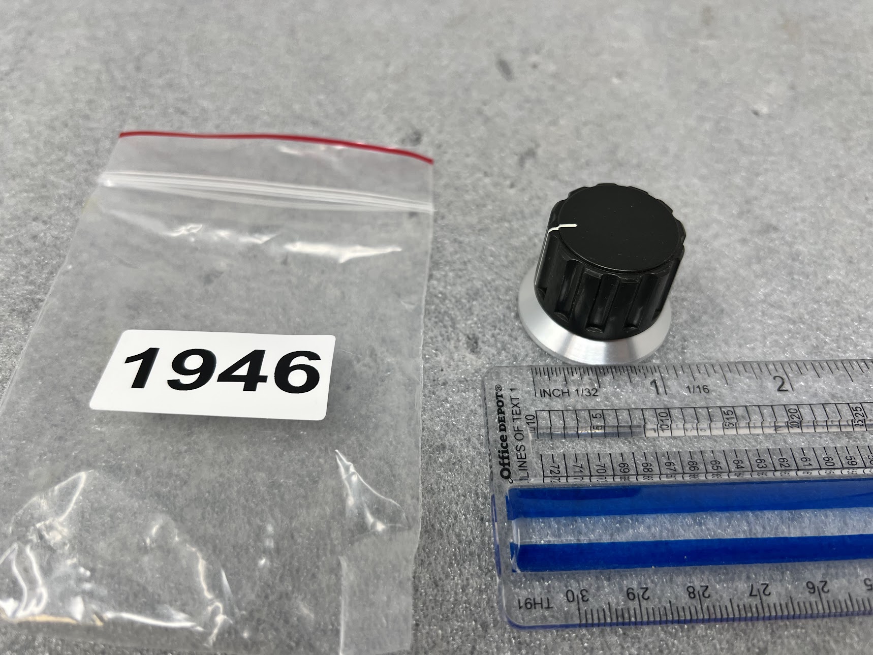 Small Fluted Tuning Replacement Knob Aluminum Skirt White Indicator Line